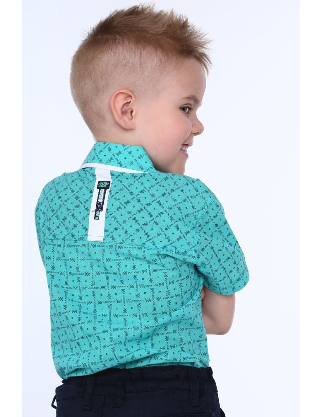 Boy\'s short-sleeved shirt, mint NDZ7462 - Online store - Boutique